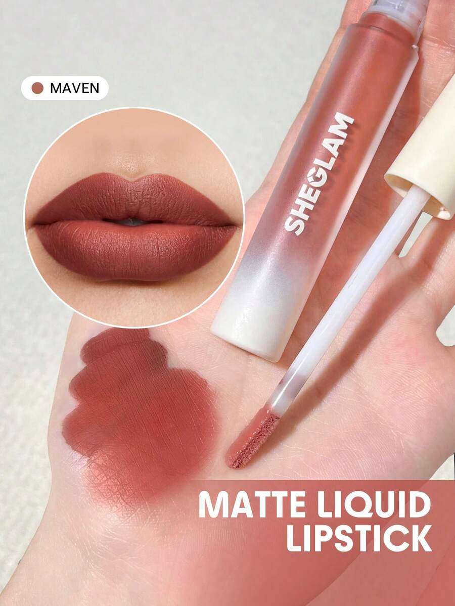 SHEGLAM 霧面誘惑液體唇膏-Maven 持久高色素唇膏滋養向日葵油減少唇部細紋唇部護理唇妝派對液體唇膏 品牌 美容 化妝 化妝品 適合女性與女孩 完美搭配夏季春季 Y2K 時尚 流行 生日 母親節禮物 假期 派對準備就緒 最佳顏色 - Maven - 查看 1