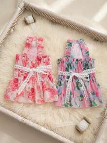 PETSIN Quần áo cho chó, quần áo cho mèo, váy cho thú cưng, bộ sưu tập xuân/hè mới, váy cho cún con, váy công chúa đa năng, họa tiết kẻ sọc, quần áo cho động vật nhỏ, kem chống nắng mát mẻ - Nhiều màu - Xem 4