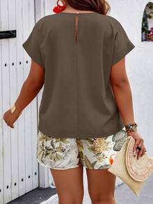SHEIN Clasi Random Print Casual Vacation Style Plus Size 2 Pieces Set - Multicolor - View 2