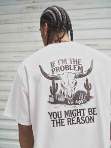 Modcrash Áo thun ngắn tay nam Zrgoth kiểu dáng thường ngày, đa năng, đơn giản, in hình đầu cừu và động vật đồng quê, phong cách retro Mỹ, unisex, dáng rộng thoải mái, phù hợp cho trang phục mùa hè – Thích hợp cho mặc hàng ngày và các kỳ nghỉ hè. - trắng - Xem 1