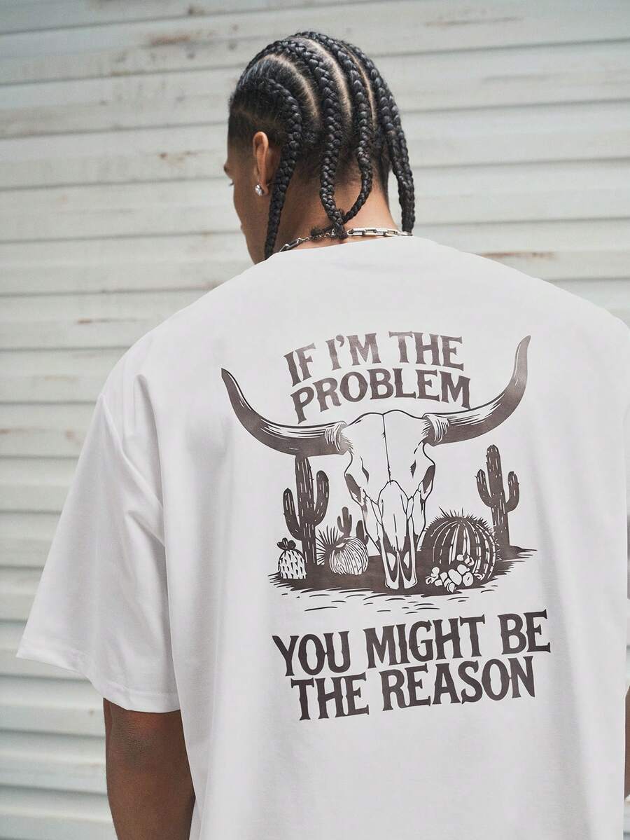 Modcrash Áo thun ngắn tay nam Zrgoth kiểu dáng thường ngày, đa năng, đơn giản, in hình đầu cừu và động vật đồng quê, phong cách retro Mỹ, unisex, dáng rộng thoải mái, phù hợp cho trang phục mùa hè – Thích hợp cho mặc hàng ngày và các kỳ nghỉ hè. - trắng - Xem 1