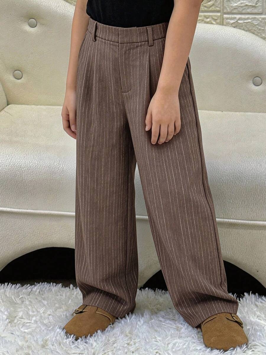 DAZY Tween Girls Solid Color Woven Wide Leg Pants, Fall - Brown - View 1
