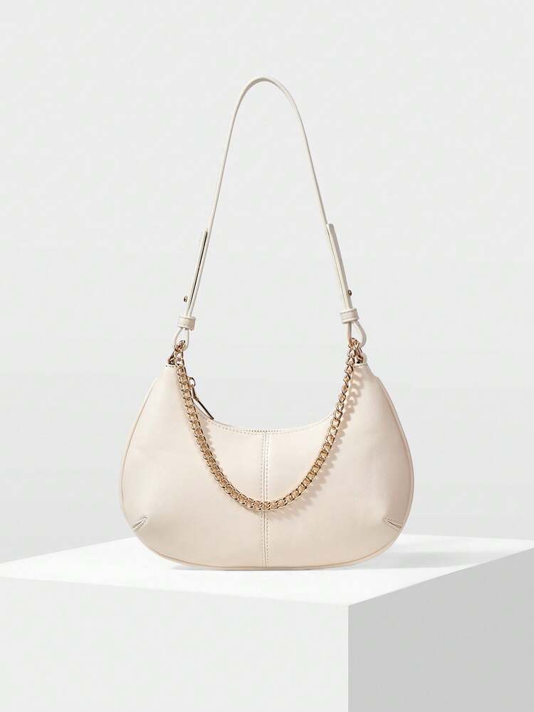 WOMEN SHOULDER BAG RETRO BROWN HANDBAG, EXQUISITE CHAIN DECORATION