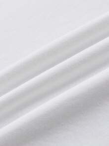 TOM & JERRY X SHEIN 男童休闲圆领卡通字母印花短袖T恤，百搭日常穿着 - 白色 - 查看 7