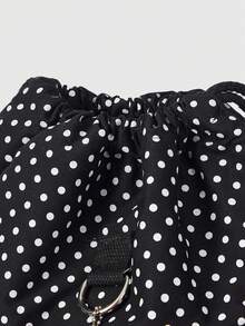 ROMWE Anime Mochila de ocio multifuncional de gran capacidad con bolsillo con cremallera transparente, colgante con nota musical y diseño de puntos negros, adecuada para la escuela, el trabajo, los viajes y salir - Nota negra - Ver 5