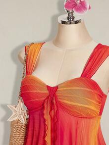 SHEIN ICON 不对称网眼下摆女士背心 - 彩色 - 查看 5