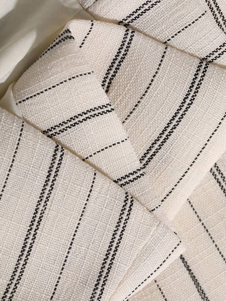 Women's Striped Single-Breasted Vest And Shorts Casual 2 Pieces Set