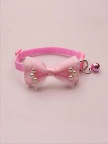 PETSIN 1 件珍珠网眼宠物项圈，带蝴蝶结装饰铃铛吊坠，舒适亲肤，可调节宠物项圈，适合中小型犬猫日常佩戴、户外散步、节日派对等场合，可爱轻便。 - 彩色 - 查看 18