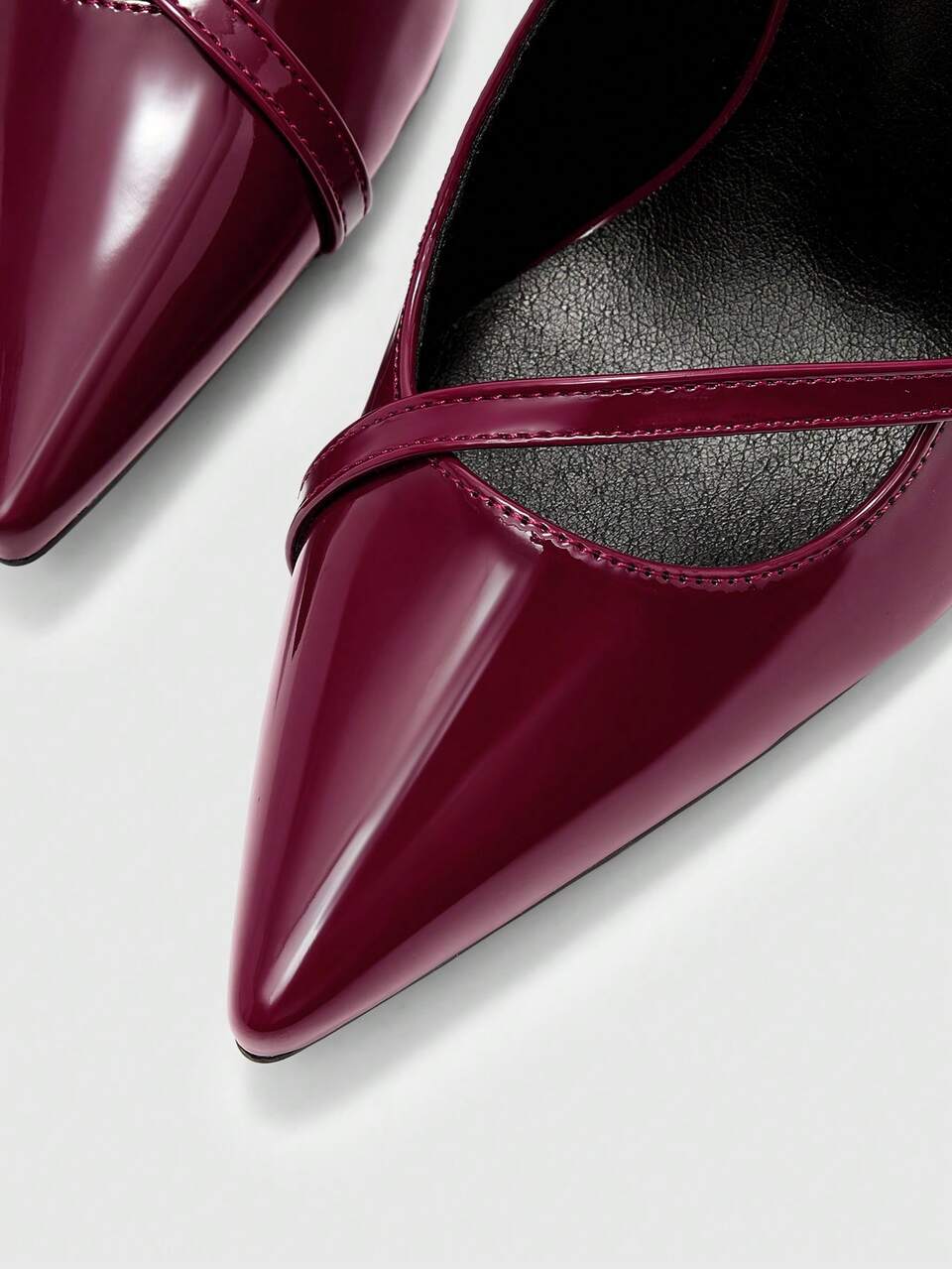 CUCCOO BIZCHIC Women Shoes Pointed Stiletto Burgundy Back Strap Fashion Commuter Versatile Daily Going Out Shopping Work Shoes Women's High Heel Shoes Slingback Shoes