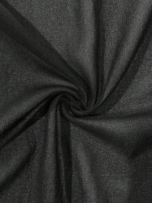 Franclia Áo blazer nữ mỏng, tay lửng 3/4, cổ ve lật, dáng rộng, không cài cúc phía trước. - màu đen - Xem 4