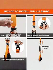 Pull Up Assist Bands, Adjustable High Strength Resistance Bands, Set Of 3 Pull Up Bands With Comfortable Fabric Foot & Knee Support, Ideal For Pull Up Assistance, Home Workout, Body Stretching & Pull Up Training - Multicolor - View 6
