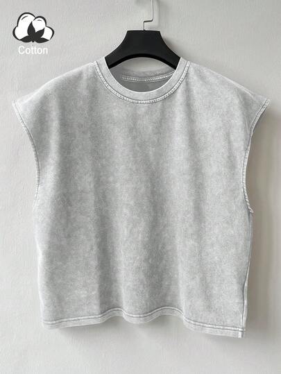 Claim Dot ملابس علوية كاجوال للرجال بأكتاف واسعة مغسول بطريقة عتيقة