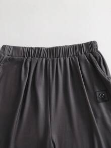 SHEIN Bộ áo thun và quần short ngắn tay cổ tròn in sọc dành cho nam thiếu niên, trang phục thoải mái phù hợp cho mùa hè và đi làm. - Nhiều màu - Xem 5