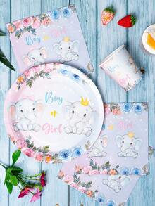 Bộ đồ dùng tiệc dùng một lần hình voi gồm đĩa, khăn ăn và cốc giấy, phục vụ 24 khách. Bộ đồ dùng tiệc bằng đĩa giấy dùng một lần này phù hợp cho sinh nhật, đám cưới, tiệc theo chủ đề và dã ngoại gia đình. - Xem 5