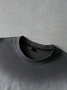 PAVTROS 男士休闲运动短袖T恤和抽绳短裤套装 - 深灰色 - 查看 6