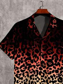 StoneGrade Conjunto de camisa de manga corta con cuello cubano de ajuste estándar para hombre - Rojo - Ver 3