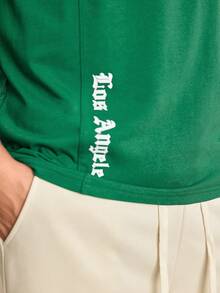 Driftmere 男士字母印花圆领休闲宽松背心 - 墨綠色 - 查看 6