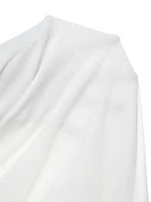 Mistrie Đầm trắng thanh lịch không dây vai dành cho nữ - trắng - Xem 7