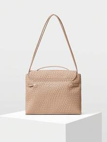 MOTF PREMIUM BOLSO DE HOMBRO BEIGE DE MUJER, ELEGANTE Y CASUAL, CON TEXTURA ESTAMPADA TRENZADA, DE GRAN CAPACIDAD, PARA IR AL TRABAJO, PARA COMPRAS, PARA USO DIARIO - Caqui - Ver 4