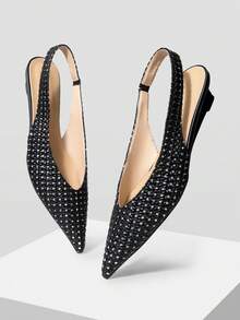 MOTF Giày cao gót mũi nhọn dành cho nữ thích hợp cho Ngày Valentine, mùa xuân, kỳ nghỉ xuân, Lễ Phục Sinh, Giáng Sinh và các dịp khác. - màu đen - Xem 1