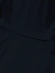 GlowEve CURVE 大码女装畅销纯色翻领长袖优雅女士套装，半身裙和西装外套两件套 - 藏蓝色 - 查看 3