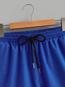 Manfinity Joysei Conjunto de top de punto ajustado y pantalones cortos de tejido para hombre - Multicolor - Ver 4