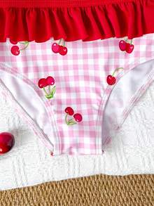 Bộ đồ bơi in họa tiết dễ thương cho bé gái, có nơ, kiểu dáng thời trang, thanh lịch, phù hợp cho bơi lội, kỳ nghỉ hè, bãi biển, hồ bơi và các bữa tiệc. - Nhiều màu - Xem 6