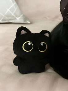 POKOJA LAND Llavero de peluche de gato negro lindo, muñeco de peluche de gato pequeño súper adorable, cadena de perlas aleatoria, mejor regalo para niños, regalos perfectos para cumpleaños, decoraciones de Halloween, regalos de Navidad, decoración del hogar, decoraciones navideñas de primavera a verano - Multicolor - Ver 3