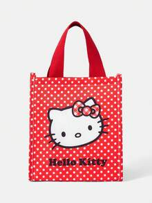 HELLO KITTY AND FRIENDS | SHEIN 1. 时尚、甜美、趣味卡通印花午餐包，便携式午餐包，保温午餐盒，便当包，晚餐保温包，加厚可爱学生午餐水果包，女士午餐盒，学校旅行保温午餐包，防水保温午餐包，多功能包，冷藏包 - 大紅色 - 查看 3