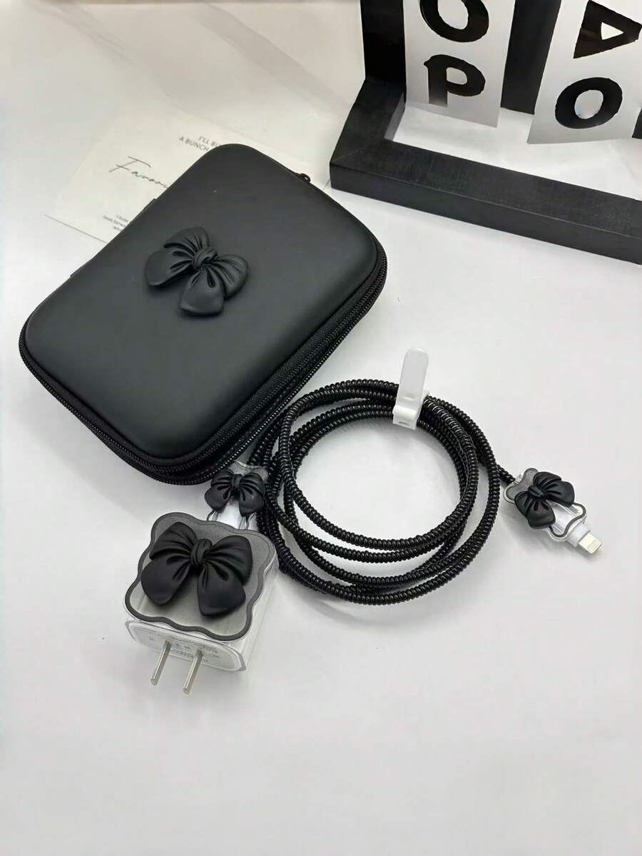 六件套，含领结保护套、数据线收纳袋。 - 黑色 - 查看 1