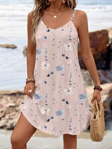 Sylviya 女士吊带针织迷你连衣裙，适合夏季穿着，女士夏季连衣裙，女士太阳裙，波西米亚风时尚连衣裙，度假装 - 彩色 - 查看 4