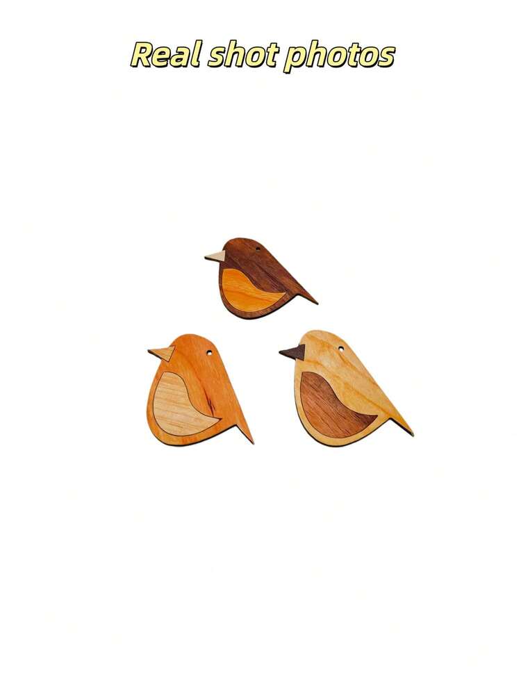 3 chiếc chim gỗ treo trang trí, đồ trang trí nhà cửa bằng gỗ nhân tạo, không cần điện, kiểu dáng cổ điển | Thiết kế dây treo, phong cách Bohemian - Mã trung bình - Xem 6