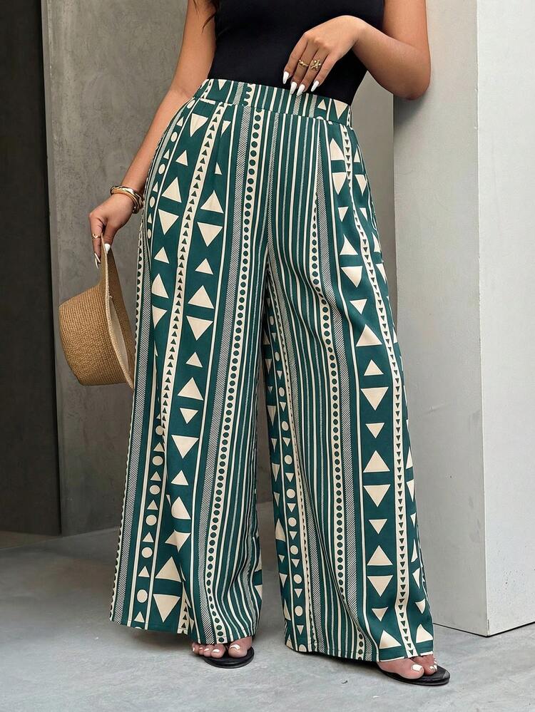Weeklong Plus Size Women's New Arrival Floral Print Fashionable Elegant Tie Bow Sleeveless Off-Shoulder Cinched Waist Loose Wide Leg Casual Comfortable Flowing Short Sleeve Maxi Dress, Romantic Versatile For Date, Business, Vacation, Beach, Office, Travel, Spring & Summer - Multicolor - View 4