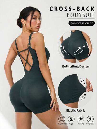 Seamluxe SHEIN Sport Bộ đồ liền thân thể thao nữ