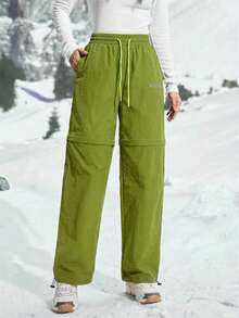 In My Nature Quần leo núi thường ngày dành cho nữ, có dây rút ở eo và có thể tháo rời. - Màu xanh Ô liu - Xem 5