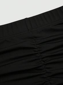 Sweetra French Elegant Floral Print Pencil Skirt, Suitable For Commuting, Party And Vacation Fall - Black - View 8