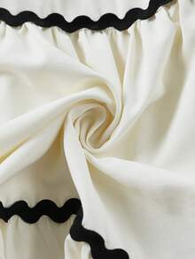 Franclia Đầm nữ mùa hè giản dị, tối giản, gợi cảm, hở vai, thắt eo, kiểu dáng buộc dây. - Màu be - Xem 4