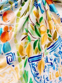 Soleia Women's Vacation Fruit Print Cropped Bandeau Top And Side Tie Skirt 2 Pieces Set, Floral Graphic Summer Holiday Outfits Casual Sets For Women Beach Outfits Festiva Summer - Multicolor - View 3