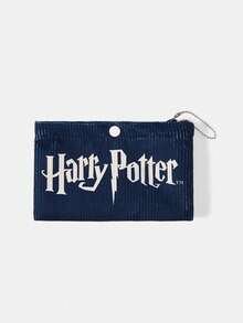HARRY POTTER X SHEIN 1 paquete, bolso tipo chaleco de pana con estampado de rana y caramelo, de gran capacidad. - Azul Marino - Ver 4
