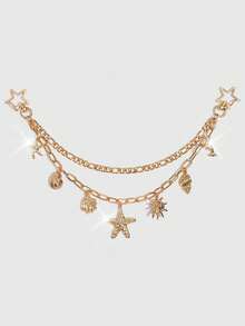 Viva Strut 1Pc Seashell Ornament For A Holiday-Style Starfish Shell Chain Bag, Marine Tail Conch Beach Keychain, Suitable For Matching With A Small Square Bag When Out On Vacation. - Gold 2 - View 8