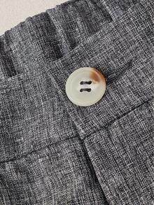 Mercer Haus 男士深灰色锥形商务裤，梭织面料，拉链设计，男士长裤，男士灰色正装裤，男士修身裤，男士夏季裤，适合在夏威夷享受夏季热带假期。 - 深灰色 - 查看 3