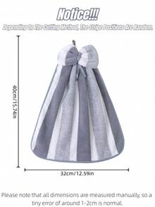 3pcs/Pack Coral Fleece Creative Striped Bow Soft Absorbent Hand Towels With Hanging Loop Dish Cloths Kitchen Towel - Multicolor - View 2