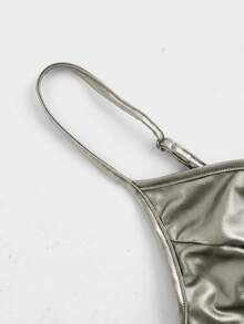 Coolane 女士时尚亮片吊带背心 - 灰色 - 查看 4