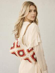MOTF STYLISH WOMEN'S HAND-WOVEN SHOULDER BAG - Multicolor - View 6