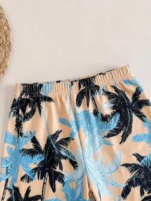 男婴棕榈树印花口袋背心和短裤休闲套装 - 彩色 - 查看 3