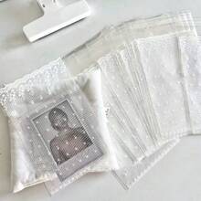 100 piezas Bolsas de embalaje con estampado de encaje, bolsas de regalo con patrón floral para caramelos y galletas, bolsas autoadhesivas DIY, suministros para fiestas de boda y cumpleaños - Multicolor - Ver 5