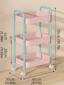 Multi Functional Shopping Cart - Mobile, Heavy-Duty, Multi-Purpose Storage Display Rack (Perfect For Snacks, Vegetables, Towels, Books, Cosmetics, Etc.) | Equipped With Casters, Easy To Assemble | Perfect For Kitchens, Bathrooms, Living Rooms, Etc - Multicolor - View 7