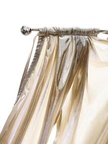 LYSMO Áo hở lưng gợi cảm, thời trang dành cho nữ, chất liệu kim loại, thích hợp cho mùa hè. - Bạc - Xem 10