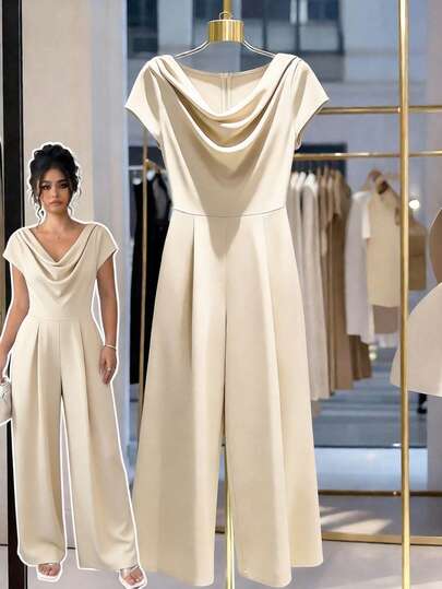 GlowEve CURVE 白色优雅通勤舒适大码连体裤