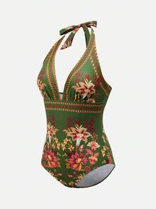 SHEIN Swim Oasis 2026春夏波西米亚风印花高级连体泳衣套装，女士度假休闲沙滩装 - 彩色 - 查看 8